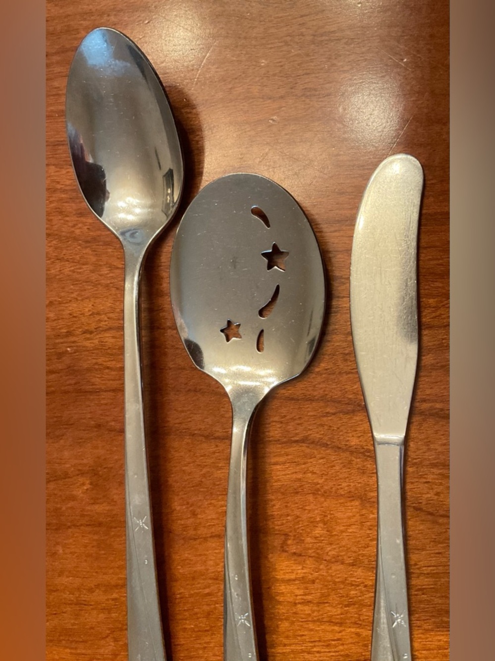 Mid-Century Twin Star Silverware set of 3 - Picture 3 of 9